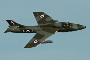 "Hawker Hunter T7 'WV372 - R' (G-BXFI) (12863569924)" by Alan Wilson - Hawker Hunter T7 'WV372 / R' (G-BXFI). Licensed under CC BY-SA 2.0 via Commons 