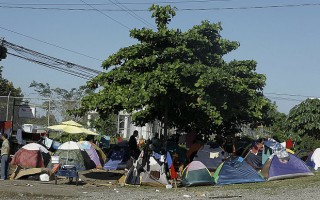 The tents of Cuban migrant refugees are seen at a border post with Panama in Paso Canoas, Costa Rica, earlier in December Photo: Reuters OMX