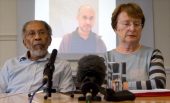 Michael Dixon's parents pictured at press conference in London. (PRNewsFoto/David Dixon)